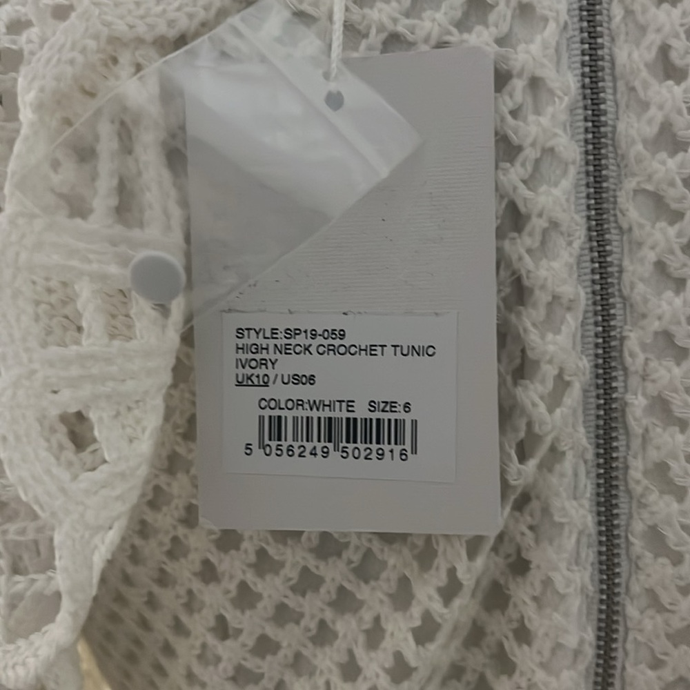 SELF-PORTRAIT Crochet Mini Dress Elegant White Crochet New with Tags $250 OBO. - Picture 6 of 11
